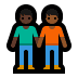 🧑🏿‍🤝‍🧑🏾 people holding hands: dark skin tone, medium-dark skin tone display on Windows